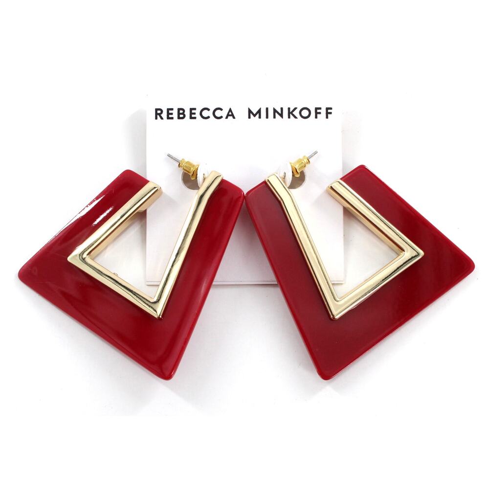 Rebecca Minkoff Triangular Resin Drop Earrings $48 Tags #RM330 - Picture 1 of 3